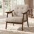 VASAGLE Accent Chair, Armchair, Button Tufted Living Room Chair, Thick Cushion, Mid Century Modern Lounge Seating for Bedroom, Reading Nook, Home Office, Beige ULYY200LZ01S