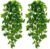 BLEUM CADE Fake Hanging Plants, 2pcs Artificial Pothos Vines Greenery for Wall Home Living Room Office Indoor Outdoor Decor (No Baskets)