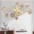 Clocks for Living Room, Large Wall Clock, 3D Silent Wall Clock, Retro Metal Ginkgo Leaf Design, for Bedroom Kitchen Decorative Wall Clocks（32”x18” ）
