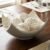 Seraphic 5pc Scoop Bowl Table Centerpieces for Dining Room, Large Decorative Bowls for Coffee Table Decor, Kitchen, Orbs/Balls Included, 14″ diagonal. 11″ wide and 5.75″ tall, White
