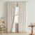 Vision Home Natural Pinch Pleated Full Blackout Curtains Linen Blended Room Darkening Window Curtains 90 inch for Living Room Bedroom Thermal Insulated Pinch Pleat Drapes with Hooks 2 Panel 40″Wx90″L