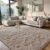 yongyangjuxin Fluffy Rug Shag Area Rug, Beige 8×10 Area Rugs for Living Room, Large Shag Area Rugs for Bedroom Kids Room Home Decor, Upgrade Anti-Skid Rectangular Fuzzy Rugs