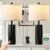 24.5″ Black Lamps Set of 2, Modern Table Lamps for Living Room with USB C+A Ports, Creative Stripe Touch Lamps for Nightstand, 2 Bulbs Included