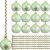 GlikCeil 13 Pcs 3.15” Hanging Glass Candle Holder with Burlap Leaf Ribbon, Glass Orbs Air Plants Tea Light Candle Holders, Globe Plant Terrariums for Decor Indoor Outdoor Garden DIY (Green)