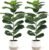 Der Rose 2 Pack 30″ Artificial Fiddle Leaf Fig Tree, Mid-Size Realistic Plants Indoor & Outdoor Fake Plants for Apartment Home Living Room Office Decor