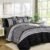 Dintszyayue Black Comforter Set King Size, 8 Pieces Boho Striped Bed in a Bag Soft Microfiber Bedding Set for All Season