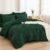 Andency Queen Comforter Set 7 Piece Dark Emerald Green – Bed in a Bag Queen Boho Lightweight Fluffy Tufted Bedding Sets with Comforter, Sheets, Pillowcases & Shams