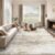 Washable Rug 8×10 Area Rugs for Living Room: Large Neutral Soft Rug Abstract Non Slip Low Pile Modern Carpet for Bedroom Kitchen Nursery Office Dining Room Indoor (Beige, 8’x10′)
