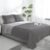 Easy-Going Full/Queen Size Reversible Quilt Set with 1 Quilt and 2 Pillow Shams, Soft Bed Quilt Cover, Lightweight Microfiber Bedspread, Water and Stain Resistant, Gray/Light Gray