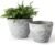LA JOLIE MUSE Flower Pots Outdoor Garden Planters, Indoor Plant Pots with Drainage Holes, Plastic, Marble Pattern Grey, Set 2 (8.6 + 7.5 Inch)