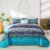 WONGS BEDDING Boho Queen Quilt Set, Blue Purple Bohemian Queen Quilt Bedding Set, Lightweight Microfiber Bed Decor Bedspread for All Season 96″x90″(3 Pieces)