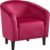 Yaheetech Club Chair, Velvet Accent Chair Upholstered Barrel Chair Sitting Chair with Armrest and Low Back for Living Room Bedroom, Rose Red