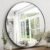 42 Inch Round Bathroom Mirror – Black Wall Mounted Circle Mirror with Metal Frame, Modern Round Hanging Mirror Suitable for Bathroom, Vanity, Entryway, Living Room