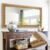 Chende 48″ L x 24″ W Large Gold Mirror for Wall, Rectangular Decorative Mirror Wall Decor with Leaves Shape Wood Frame, Elegant Baroque Mirror for Bathroom Entrance Hallyway Power Room