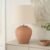 Nourison Home 20″ Rustic Terracotta Ceramic Table Lamp with Fabric Shade, Bedside Nightstand Lamp for Bedroom, Living Room, Entryway