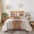 Dintszyayue Boho Quilt Set King Size 3 Pieces Aztec Texture Bedspread Coverlet Set Bohemian Quilt Bedding Set Microfiber Lightweight Bed Cover for All Seasons (Terracotta, 90″×103″)