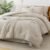 Litanika Queen Comforter Set with Sheets Beige – 7 Pieces Bed in a Bag Queen Chevron Tufted Complete Bedding Sets with Comforter, Sheets, Pillowcases & Shams