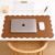 Orelle Scalloped Desk Mat | Vegan Leather Desk Mat for Keyboard and Mouse, Laptop, Makeup Vanity | Computer Desk Pad Mat | Office Desk Cover Mat | Desk Blotter Mat | 30 x 15” | Brown