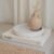 Decorative Concrete Tray & Book Decor Set – Scalloped Tray & Linen Box Enhance Your Coffee Table or Bookshelf Decor – Stylish Home Decoration for Your Living or Dining Room & as a Housewarming Gift