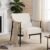 RNKSFX Modern Accent Chair for Living Room Bedroom Mid Century Arm Chair Upholstered Office Accent Chair Comfy Waiting Room Chair with Metal Frame, Cream White
