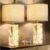 Scenekoy Alabaster Table Lamp Set of 2 with Night Light for Bedroom Living Room, 23″ Rotary Switch Bedside Lamp with Linen Shade, Modern Nightstand Lamps for Room Office Dorm (Bulb Included)