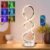 Modern Spiral RGB Table Lamp, Touch Dimmable Bedside Lamp, 7 Colors 10 Light Modes Spiral Design Table Lamp, Unique Nightstand Lamp for Living Room, Bedroom, Cool Lamps, Silver