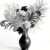 Luxurious Black Silver Artificial Flowers，17-Inch Modern Gothic Bouquet，Dark Academic，Lndustrial Style Aesthetics，for Home Decoration，Elegant Wedding，Table Centerpiece，Theme Party (Vase Not Included)