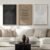 Large Framed Boho Modern Neutral Abstract Wall Art for Living Room, 3 Piece Black and White Canvas Prints Paintings Artwork for Walls, Geometric Pictures for Office Bedroom Dining Room Decor, 24×36 In