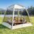 8 × 8ft Camping Screen Tent for 6-8 People, Easy Setup House Tent with 8 Ground Stakes & 4 Windproof Ropes, Portable Screened Canopy with Mosquito Net for Outdoor, Patios, Backyard, Beige