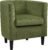 Yaheetech Velvet Accent Chair, Modern and Comfortable Armchairs, Upholstered Barrel Sofa Chair for Living Room Bedroom Waiting Room, Olive Green