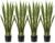 Crowye 4 Pack Tall Artificial Snake Plant Faux Sansevieria Plant Large Fake Snake Bulk in Pot for Home Office Housewarming Gift (3.15 ft)