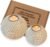 Luca Orb Tea Light Candle Holders (Gift Boxed Set of 2), Coffee Table, Console, Entryway or Fireplace Mantel Decor, Centerpiece for Dining or Living Room (Grid Pattern, Beige and White)