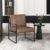 Lexicon Modern Accent Chair, Faux Leather Upholstered Living Room Chair with Wrapped Armrests, Arm Chair with Black Metal Frame, Comfy Single Chair for Living Room/Bedroom/Reading Room/Office, Brown