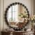 Easly Round Mirror for Wall, 24 Inch Black Beaded Frame Decorative Vanity Mirror, Circle Bathroom Mirror with High-Definition Lense, Modern Wall Decor for Bathroom, Living Room, Bedroom, Entryway