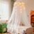 Princess White Bed Canopy with Lights for Girls Bed Net,Princess Canopy for Kids Bed Room Decor (White+Lights)