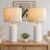 23″ Modern Ceramic Table Lamps Set of 2 – Table Lamps for Living room, Farmhouse Bedside Night Stands Lamp for Bedroom, White Boho Nightstand Lamps Set of 2, Desk Lamp for End Table Home Decor