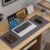 K KNODEL Felt Desk Mat, Large Desk Pad Protector, Office Computer Desk Mat for Keyboard, Non-Slip Mouse Pad (Dark Gray, 31.5″x11.8″)