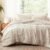Luxudecor Beige Tufted Comforter Set Queen Size 3 Pieces Boho Shabby Chic Comforter Farmhouse Embroidery Bedding Set Soft Comforter for All Seasons (Beige, 90”x90”)
