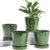BUYMAX Plant Pots Indoor –5 inch Ceramic Flower Pot with Drainage Hole and Ceramic Tray – Gardening Home Desktop Office Windowsill Decoration Gift, Set of 4-Plants NOT Included (Patina)