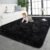 TWINNIS Super Soft Shaggy Rugs Fluffy Carpets, 4×5.9 Feet, Indoor Modern Plush Area Rugs for Living Room Bedroom Kids Room Nursery Home Decor, Upgrade Anti-Skid Rectangular Fuzzy Rug, Black