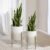 Oakrain Mid Century Planters for Indoor Plants, Set of 2, Modern Decorative Metal Planter Pots for Living Room, Office, Garden or Balcony, Gray and White Gradient Planter with Stand, 8″&10″
