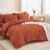 Andency King Size Comforter Set Burnt Orange – 7 Pieces Bed in a Bag King Boho Terracotta Bedding Comforter Sets, Rust Tufted Bed Set with Comforter, Sheets, Pillowcases & Shams