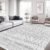 Miukiki 8×10 Area Rug for Living Room Moroccan Washable Rugs Non Slip Indoor Floor Carpet Foldable Large Soft Area Rug for Dining Room Bedroom with Low Pile(Grey,8’x10′)