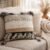 Throw Boho Pillow Cover, 18”x18” Bohemian Moroccan Rustic Decorative Pillows with Tufted Accents, Plush Handwoven Cotton, Textured Woven Neutral Farmhouse Scandinavian Home Decor