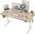 TIQLAB Electric Height Adjustable Standing Desk 47.2×23.6 inch, Sit Stand Desk for Work, Study, Memory Controller, White Frame & Maple Top Computer Workstation for Home Office