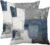 Emvency Set of 2 Throw Pillow Covers Modern Abstract Painting Blue White and Gray Decorative Sofa Pillow Cases Home Decor Standard Square 18×18 Inches Pillowcases