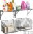 3IngSeagulls 2 Pack Laundry Room Shelves, Wire Baskets with 8 Hooks, Over Washer and Dryer Shelf, Wall Mounted Storage and Clothes Drying Rack, Black