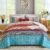 WONGS BEDDING Bohemian Quilt Set Queen Size, Boho Striped Pattern Bedspread Set for All Season, Microfiber Lightweight Coverlet Bedding Set 96″x90″(3 Pieces, Colorful)