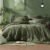 Monbix Queen Comforter Set – 7 Pieces Cationic Dyeing Olive Green Bed in a Bag Queen Bedding Sets with Comforter, Sheets, Pillowcases & Shams, Reversible Bedding Comforters Sets