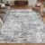 Washable Area Rug 5′ x 7′ Vintage Traditional Persian Mat – Foldable Distressed Non-Slip Machine Washable Carpet for Living Room Bedroom Kitchen Home Decor – Graphite and Mist